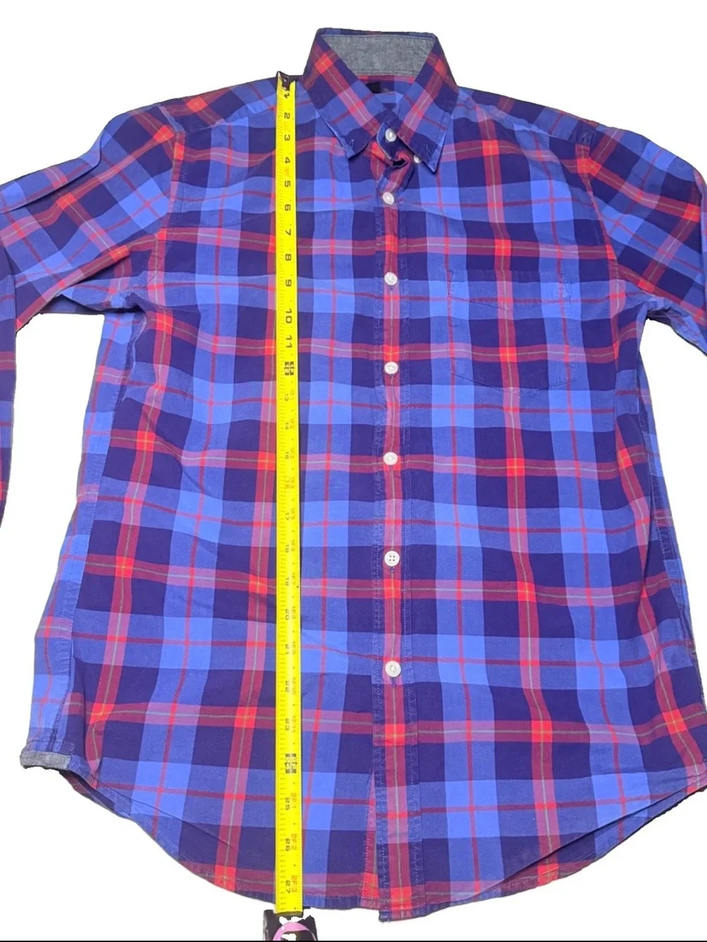 J. Crew Blue and Red Plaid Button-Down Shirt